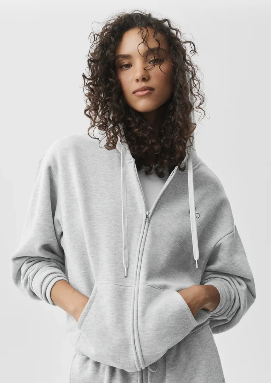 ALO Accolade Full Zip Hoodie 'Athletic Heather Grey'