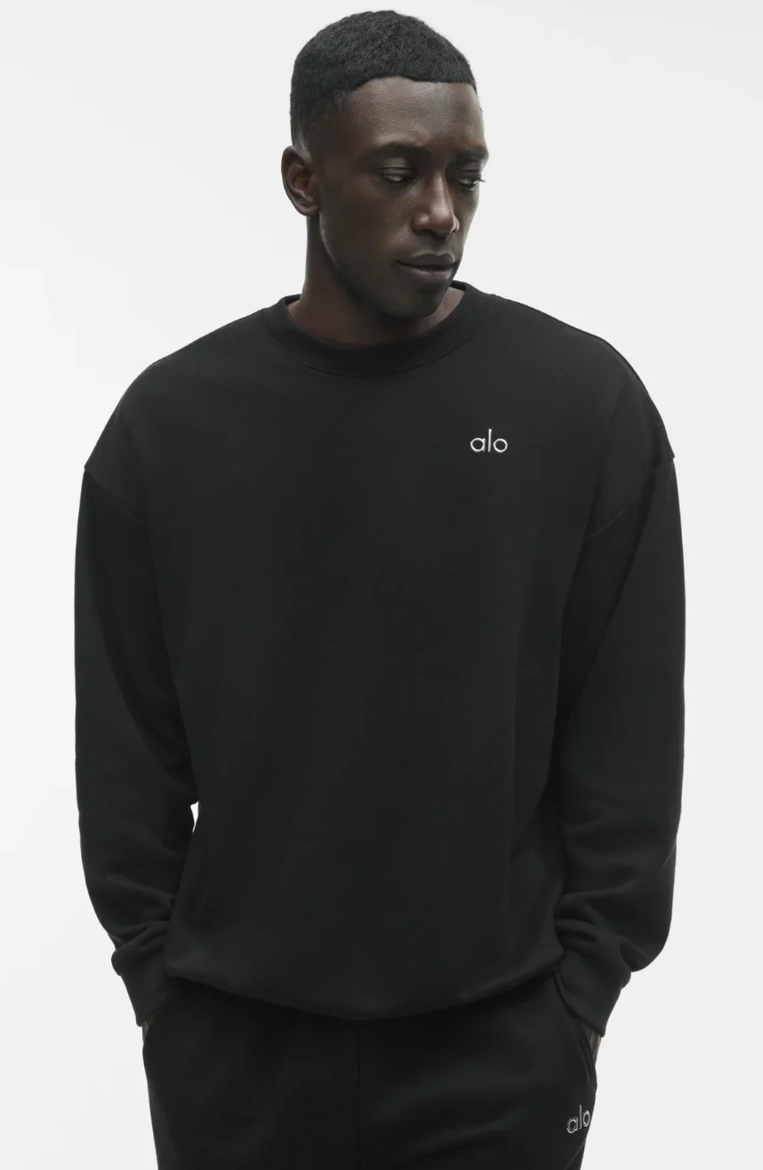 ALO Accolade Crew Neck Pullover 'BLACK'