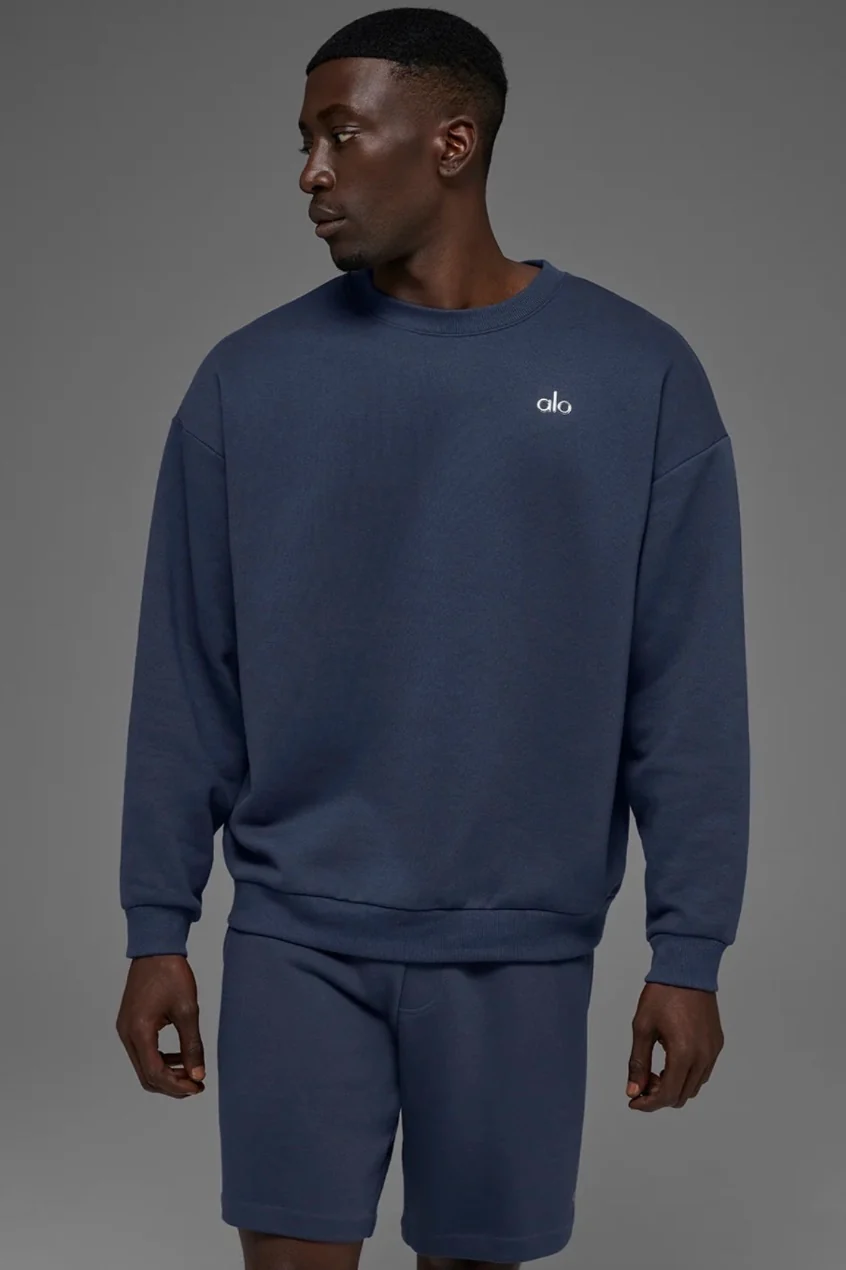 ALO Accolade Crew Neck Pullover 'NAVY'