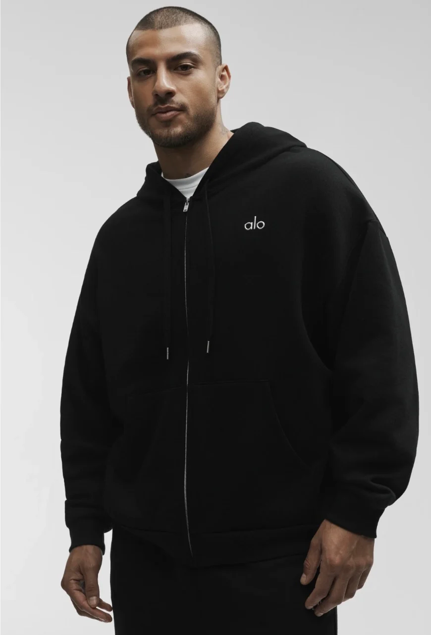 ALO Accolade Full Zip Hoodie 'BLACK'