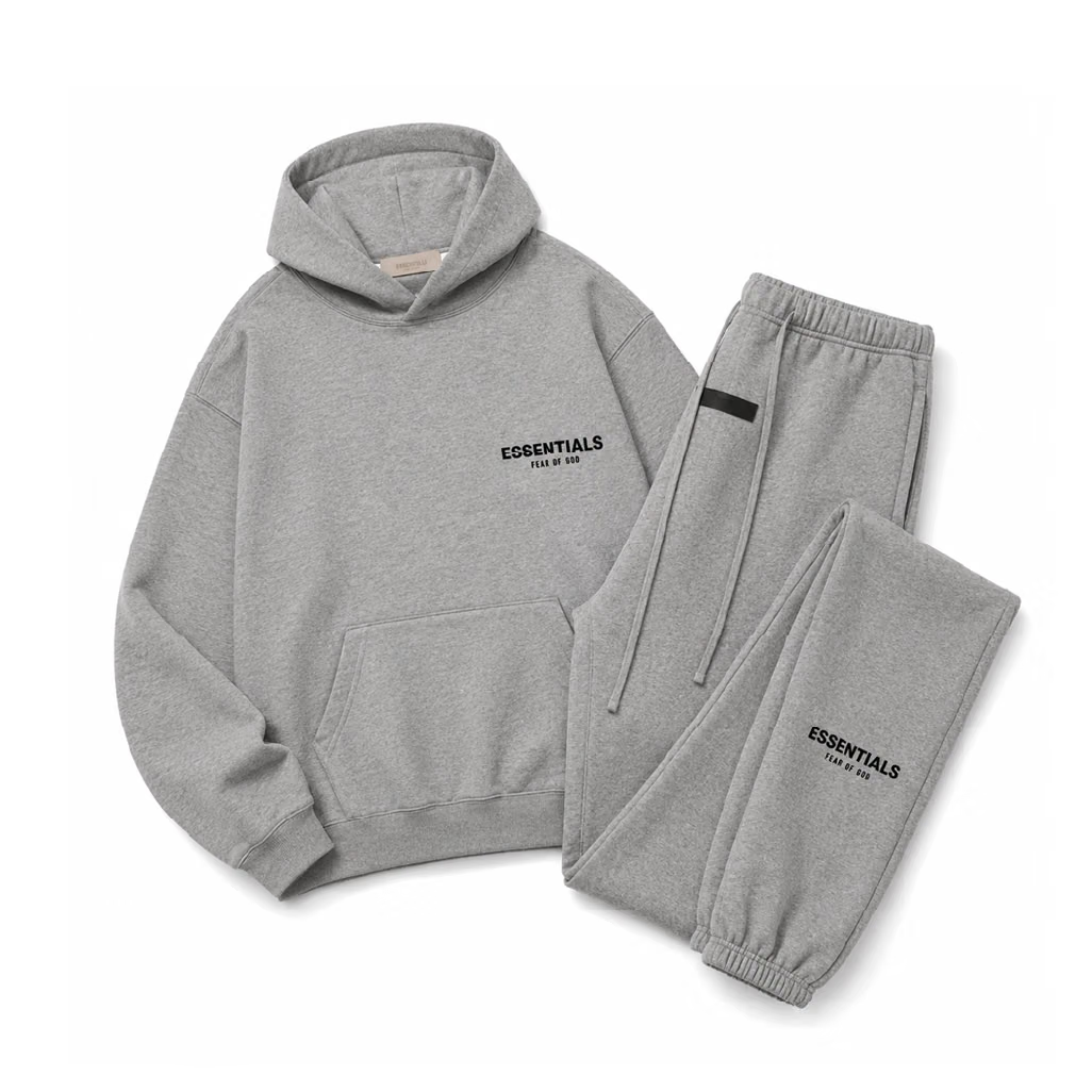 Essentials ‘DARK HEATHER OATMEAL’ (SS22) Hoodie & Sweatpant Set