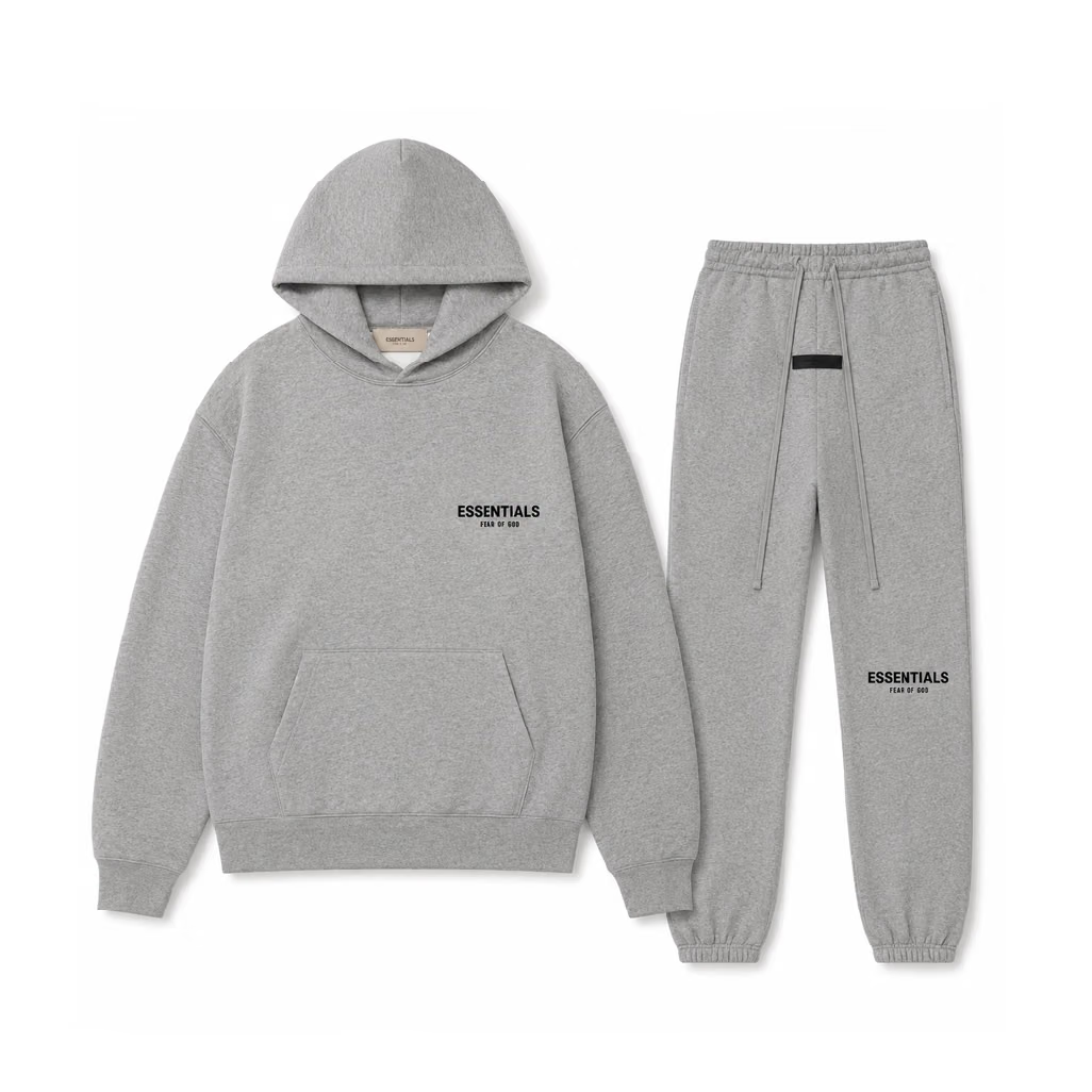 Essentials ‘DARK HEATHER OATMEAL’ (SS22) Hoodie & Sweatpant Set