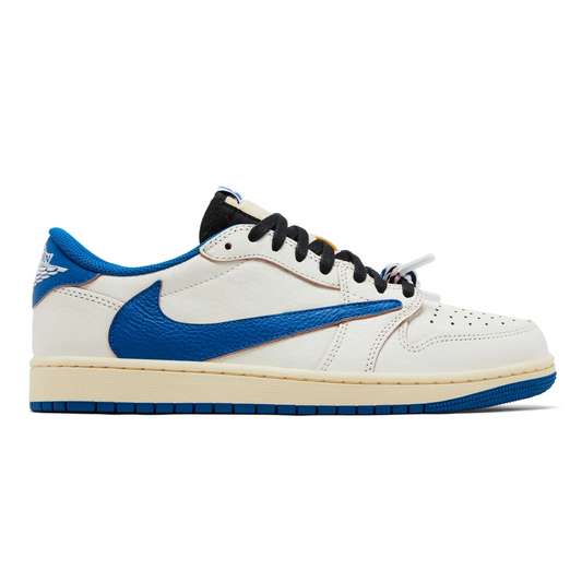 Fragment Design x Travis Scott x Jordan 1 Low 'Sail Military Blue'